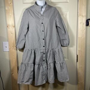 SHEIN Monochrome Gingham Dress